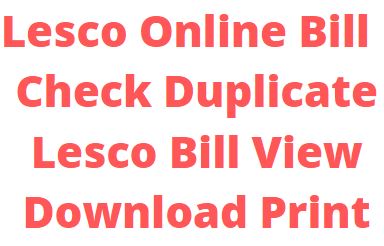 Lesco Online Bill 2024